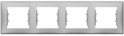 Рамка 4-постовая горизонтальная Schneider Electric Sedna Алюминий Schneider Electric Sedna SDN5800760