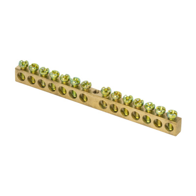 Шина "ноль-земля" 8х12мм 14 отверстий латунь крепеж по центру EKF PROxima PEN EKF PROxima sn0-125-14-c