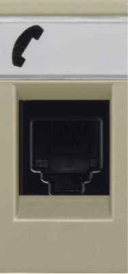 Розетка телефонная RJ12 6 контактов 1 мод ABB NIE Zenit Шампань N2117.6 CV ABB Zenit 2CLA211760N1901