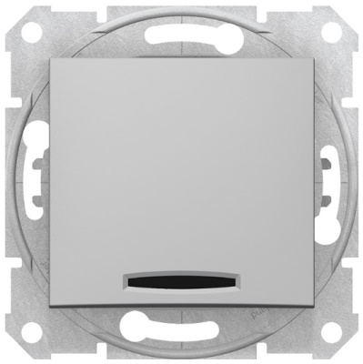 Переключатель 1-клавишный с подсветкой 16A Schneider Electric Sedna Алюминий Schneider Electric Sedna SDN1500260