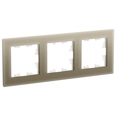 Рамка 3-постовая стекло Schneider Electric AtlasDesign Nature Шампань Systeme Electric AtlasDesign Nature ATN320503
