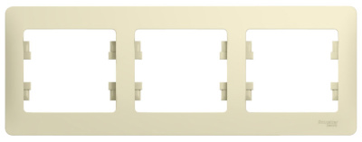 Рамка 3-постовая горизонтальная Systeme Electric Glossa Бежевый Systeme Electric Glossa GSL000203