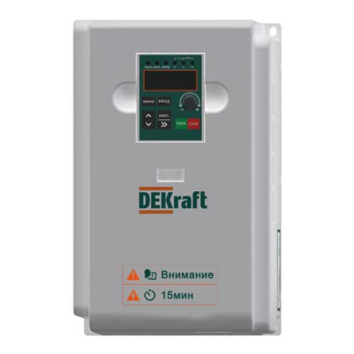 DEKraft Преобразователь частоты DEKV060-5.5/7.5кВт 3 фазы 380В с торм. модулем DEKraft DEKV060 DEKV060G5R5P7R5T4B