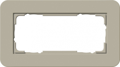Рамка 2-постовая без перегородки Gira E3 Серо-бежевый/Белый глянцевый Gira E3 1002418Gira