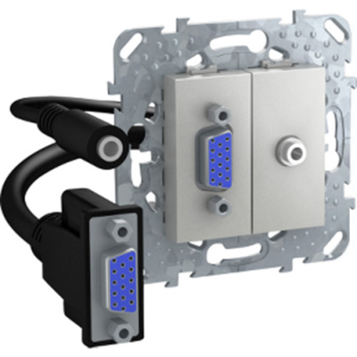 Unica Top Розетка HD15+Minijack, Алюминий Schneider Electric Schneider Electric  MGU5.932.30ZD