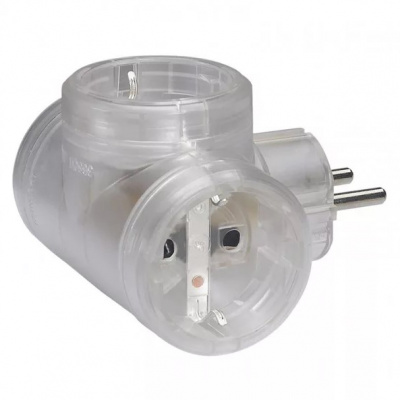 Тройник 3x2К+3 16A горизонтальное подключение, прозрачный Legrand Элиум Legrand  050663