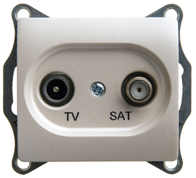 Розетка TV-SAT оконечная 1DB механизм Systeme Electric Glossa Перламутр Systeme Electric Glossa GSL000697