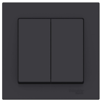 Выключатель 2-клавишный сх.6 10AX в сборе Schneider Electric AtlasDesign Карбон Systeme Electric AtlasDesign ATN001052