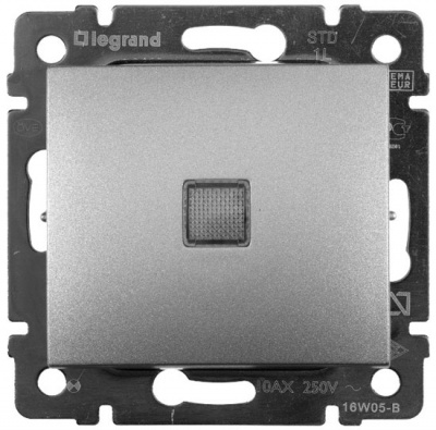 Выключатель 1-клавишный с подсветкой 10A Legrand Valena Алюминий Legrand Valena 770110