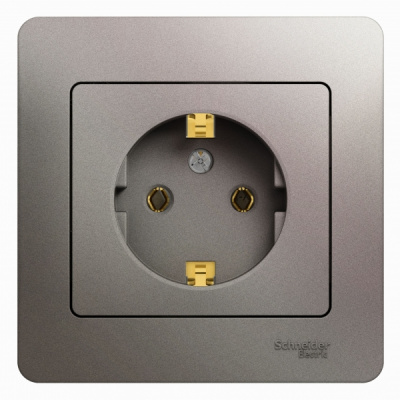 Розетка с заземлением 16A 250В в сборе Systeme Electric Glossa Платина Systeme Electric Glossa GSL001242