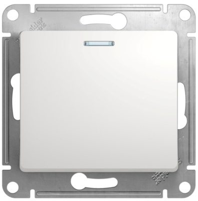 Выключатель 1-клавишный с подсветкой 10A (схема 1a) Systeme Electric Glossa Белый Systeme Electric Glossa GSL000113