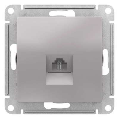 Розетка телефонная RJ11 механизм Schneider Electric AtlasDesign Алюминий Systeme Electric AtlasDesign ATN000381
