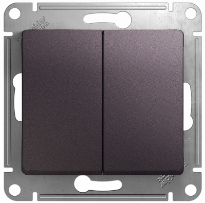 Выключатель 2-клавишный (схема 5) 10AX механизм Systeme Electric Glossa Сиреневый туман Systeme Electric Glossa GSL001451