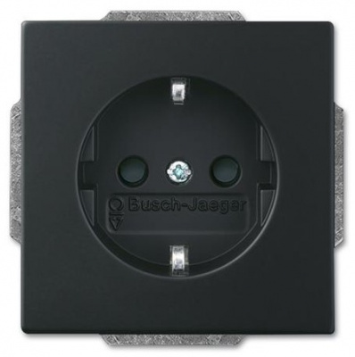 Розетка Schuko 16A 250В с LED подсветкой ABB Solo/Future Черный бархат ABB Solo/Future 2CKA002013A5331