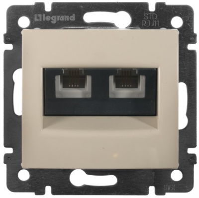 Розетка телефонная 2-ая RJ11 2х4 контакта Legrand Valena Слоновая кость Legrand Valena 774339