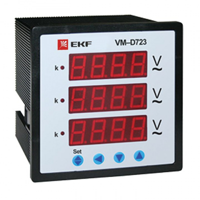 Вольтметр цифровой на панель 96х96 трехфазный EKF PROxima VM-D963 EKF  vm-d963
