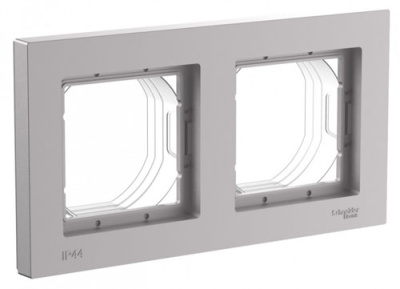 SE AtlasDesign Рамка 2-постовая Алюминий AQUA IP44 Systeme Electric AtlasDesign ATN440302