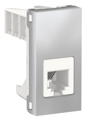Розетка телефонная RJ12 одиночная 1 модуль Schneider Electric Unica New Modular Алюминий Schneider Electric Unica New Modular NU349130