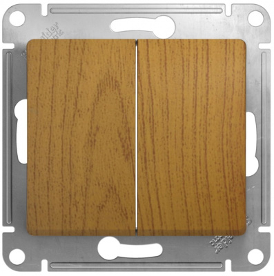 Выключатель 2-клавишный 10A (схема 5) Systeme Electric Glossa Дуб Systeme Electric Glossa GSL000551