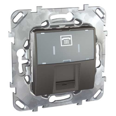 Розетка телефонная 1-ая RJ12 6 контактов Schneider Electric Unica Top Графит Schneider Electric Unica MGU5.493.12ZD