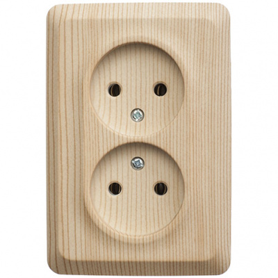 Этюд о/у двойная угловая Розетка без заземления без шторок 16А, сосна, россия SE Systeme Electric Этюд PA16-105D