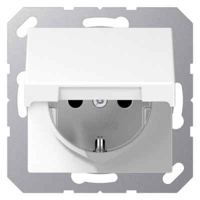 Розетка SCHUKO с крышкой Jung Eco Profi Белый Jung Eco Profi EP1420KLWW