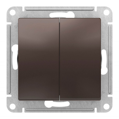 SE AtlasDesign Переключатель перекрестный 2-клавишный  2 x сх. 7, 10АХ, механизм Мокко Systeme Electric AtlasDesign ATN000673