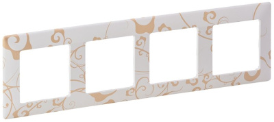 Рамка 4-постовая Legrand Valena Life Ампир Белый Legrand Valena Life 754104