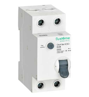 Systeme Electric City9 Set Дифавтомат 1P+N С 25А 6kA 10мА A 230В Systeme Electric City9 C9D61625