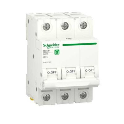 Автоматический выключатель 3P 63А (B) 6kA Schneider Electric Resi9 R9F02363
