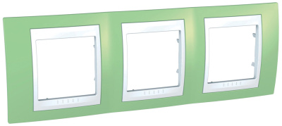 Рамка 3-постовая горизонтальная Schneider Electric Unica Хамелеон Зеленое яблоко/Белый Schneider Electric Unica Хамелеон MGU6.006.863