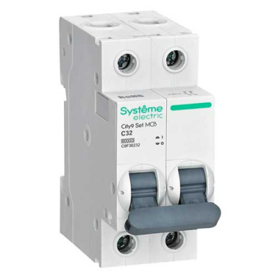 Systeme Electric City9 Set Автомат (АВ) С 32А 2P 6kA 230В Systeme Electric City9 C9F36232