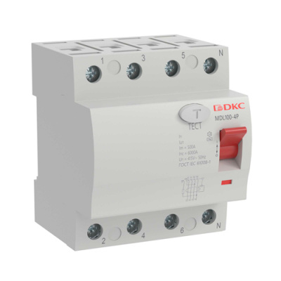 Устройство защитного отключения ВДТ YON MAX MDL100, 4P, 30mA, 40A, тип АС DKC DKC  MDL100-4P2-40-AC