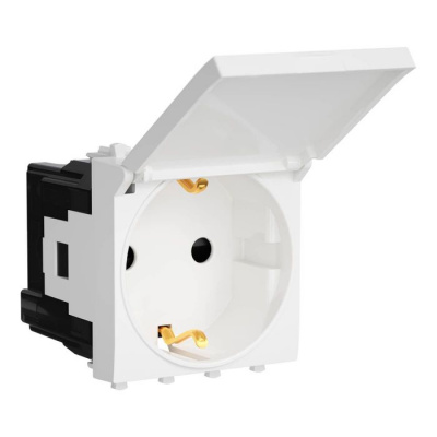 Розетка с крышкой модульная, 2P+E, с з/ш, "Avanti", "Белое облако", 2 модуля DKC DKC Avanti 4400012DKC