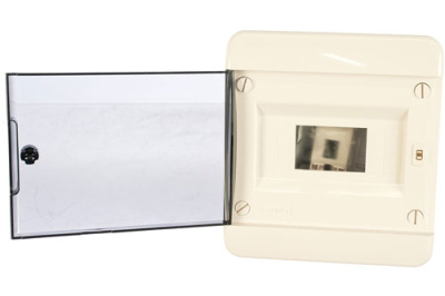 Щит встраиваемый 8 мод. IP41 прозрачная черная дверца Tekfor Tekfor  01-02-001