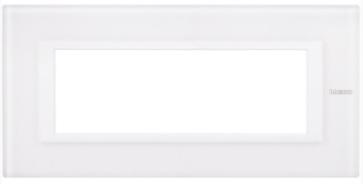 Рамка прямоугольная итальянский стандарт ITA 6 мод Bticino Axolute Белое стекло  Bticino Axolute HA4806VBB