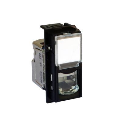 Черный Розетка компьютерная RJ45 cat6 STP 1 мод Bticino LivingNow Bticino Living now KG4279C6S