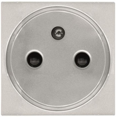 Розетка с заземлением французский стандарт с защитными шторками 2 мод ABB NIE Zenit Серебряный N2287 PL ABB Zenit 2CLA228700N1301