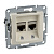 Розетка компьютерная 2-ая RJ45 кат.5e UTP неэкранированная Schneider Electric Sedna Бежевый