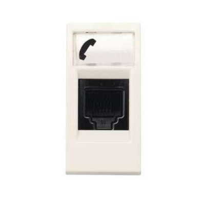 Розетка телефонная RJ12 6 контактов 1 мод ABB NIE Zenit Белый N2117.6 BL ABB Zenit 2CLA211760N1101