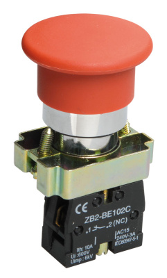 Кнопка управления LAY5-BC42 "Грибок" без подсветки красная 1P IEK IEK  BBG71-BC-K04
