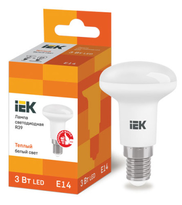Лампа светодиодная рефлектор R39 рефлектор 3Вт 230В 3000К E14 IEK IEK  LLE-R39-3-230-30-E14