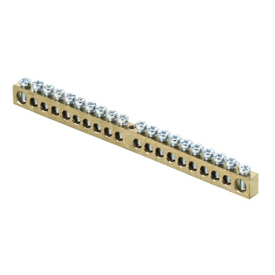 Шина "ноль-земля" 6х9мм 20 отверстий латунь крепеж по центру EKF PROxima PEN EKF PROxima sn0-63-20