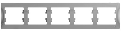 Рамка 5-постовая горизонтальная Systeme Electric Glossa Алюминий Systeme Electric Glossa GSL000305