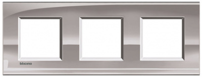 Рамка прямоугольная 2+2+2 мод Bticino Living Light Никель Bticino Living Light LNA4802M3NS