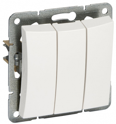 Выключатель 3-клавишный 10A (схема 3) SE Дуэт Белый Schneider Electric Дуэт WDE000131