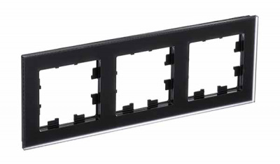 Рамка 3-постовая матовое стекло Schneider Electric AtlasDesign Nature Черный Systeme Electric AtlasDesign Nature ATN331003