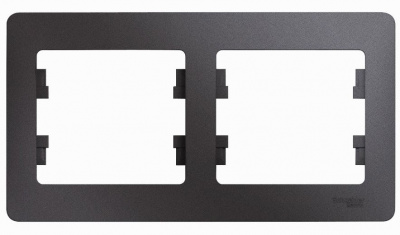 Рамка 2-постовая горизонтальная Systeme Electric Glossa Графит Systeme Electric Glossa GSL001302
