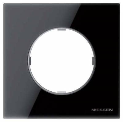 Рамка 1-постовая ABB NIE Skymoon Стекло черное 8671 CN ABB Skymoon 2CLA867100A3101