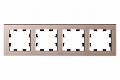 Рамка 4-постовая стекло Schneider Electric AtlasDesign Nature Шампань Systeme Electric AtlasDesign Nature ATN320504
